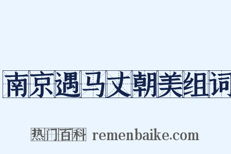 南京遇马丈朝美组词是什么意思的图片